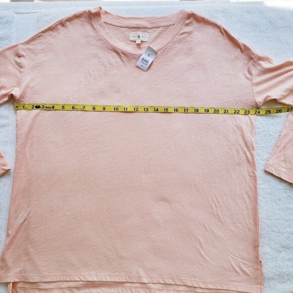 NWT - Lou & Grey Peach 100% Cotton Oversized Drop Shoulder Long Sleeve Tee XS - Picture 9 of 14